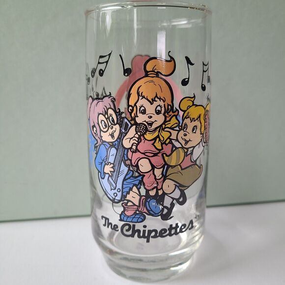 Vintage 1985 The Chipettes Drinking Glass Chipmunks Karmon/Ross Excellent Cond. - Picture 3 of 5